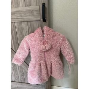 NWT Widgeon Girls size 4 faux fur pom-pom hooded jacket